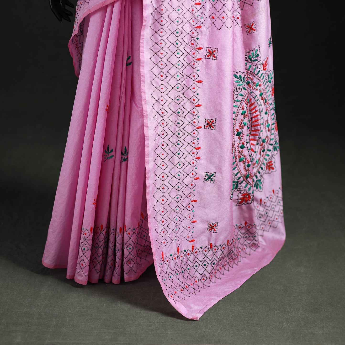 Hand Embroidered Silk Saree 11