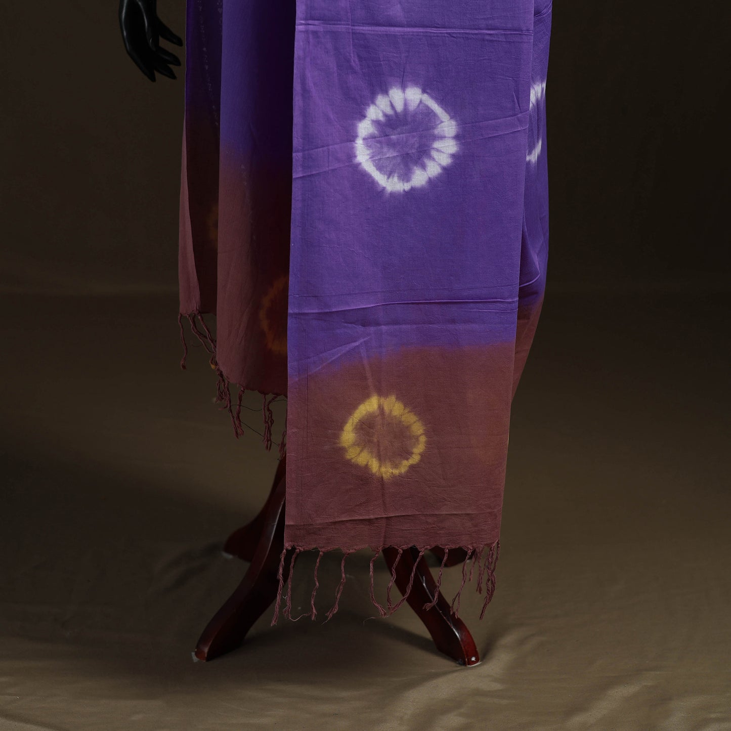 Shibori Tie-Dye Cotton Dupatta with Tassels 35