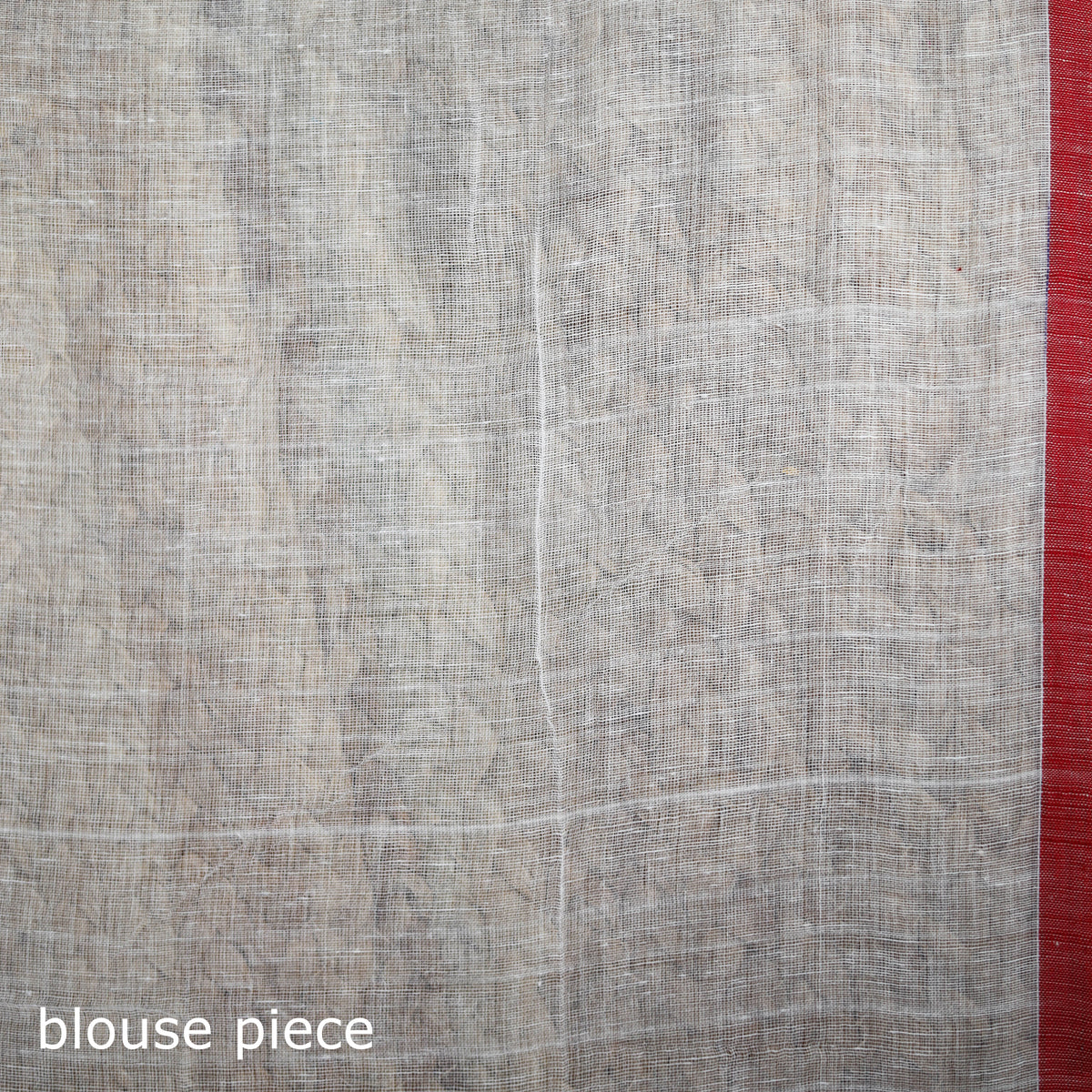 Handwoven Pure Cotton Phulia Jamdani Saree for Durga Puja 06