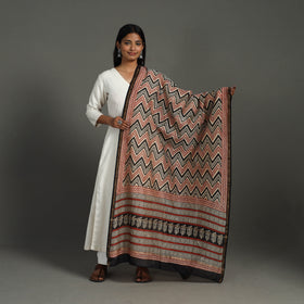 Multicolor - chanderi silk bagru dupatta 24 - handcrafted
