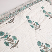 Single - Reversible Sanganeri Block Print Cotton Quilt 32