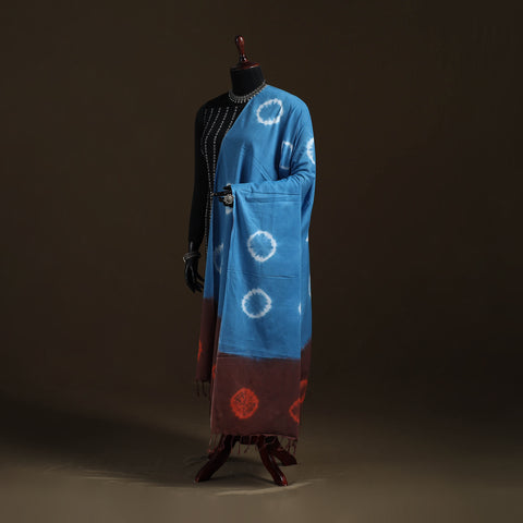 Shibori Tie-Dye Cotton Dupatta with Tassels 36