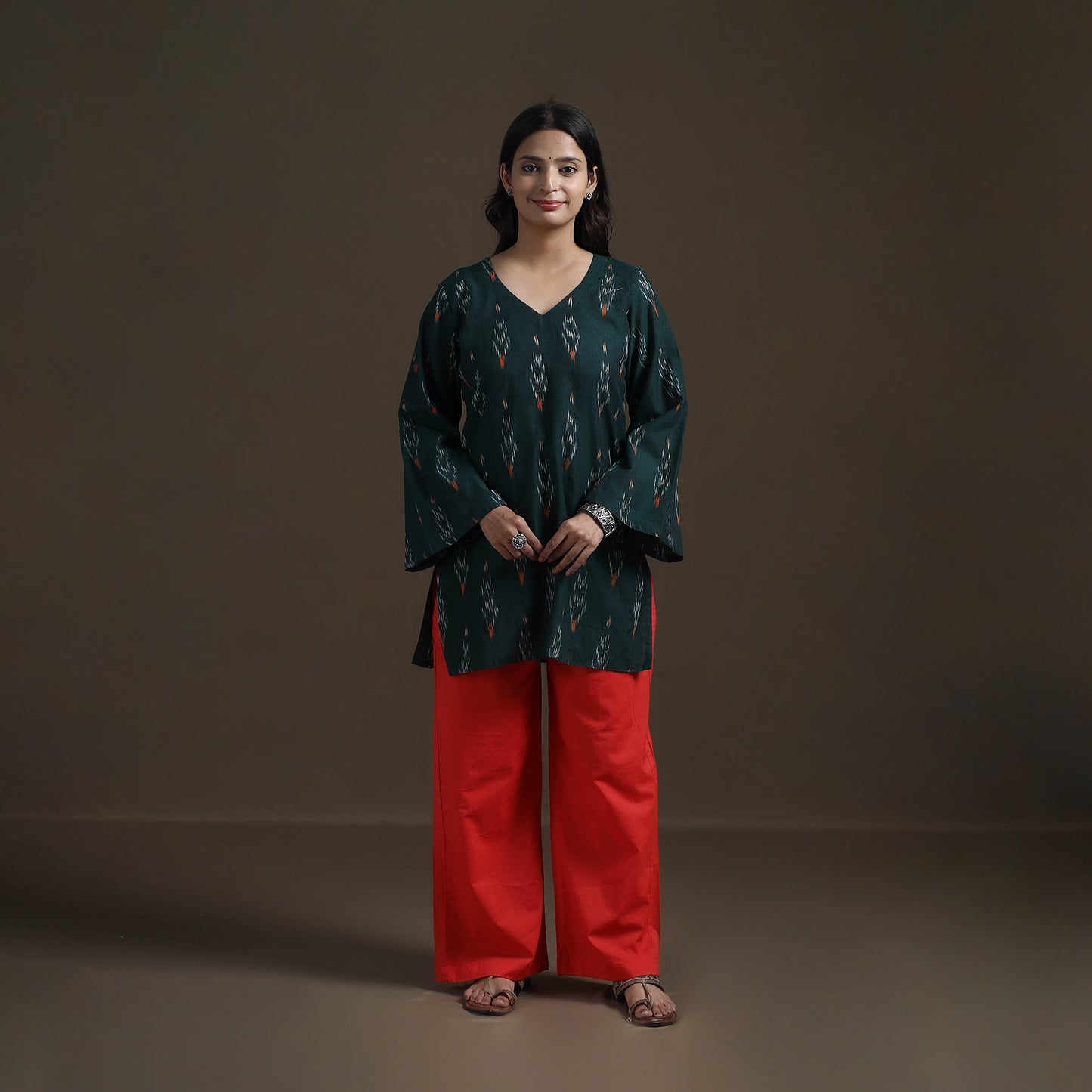 Pochampally Ikat Cotton Short Kurta for Women 26
