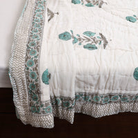 Single - Reversible Sanganeri Block Print Cotton Quilt 32