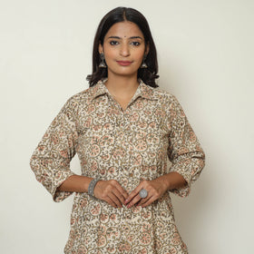 Pedana Kalamkari Block Print Cotton Straight Kurta For Women