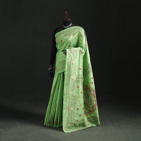 Hand Embroidered Silk Saree 12