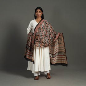 Multicolor - chanderi silk bagru dupatta 24 - handcrafted