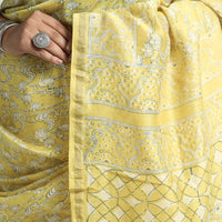 block printed silk saree