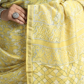 block printed silk saree