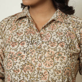 Pedana Kalamkari Block Print Cotton Straight Kurta For Women