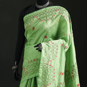 Hand Embroidered Silk Saree 12