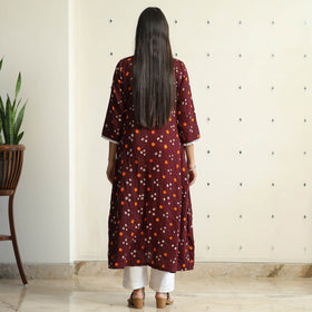 Buy Bandhani Tie-Dye Cotton A-Line Kurta for Women