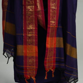 Purple Cotton Dharwad Kurta Set with Palazzo & Dupatta