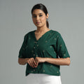 Buy Jacquard Half Sleeve Cotton Crop Top Online at iTokri.com