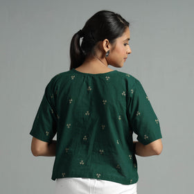 Buy Jacquard Half Sleeve Cotton Crop Top Online at iTokri.com