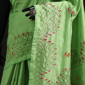 Hand Embroidered Silk Saree 12