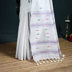 Handwoven Pure Cotton Phulia Jamdani Saree for Durga Puja 07