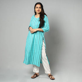 Buy Jacquard Cotton Long Kurta for Women