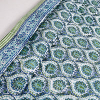 Single - Reversible Sanganeri Block Print Cotton Quilt 33