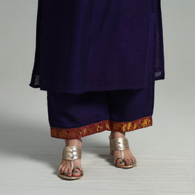 Purple Cotton Dharwad Kurta Set with Palazzo & Dupatta