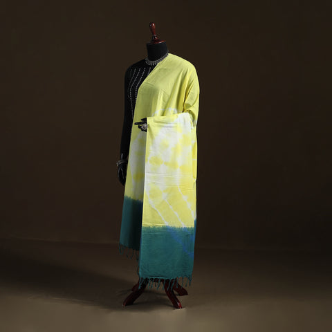 Shibori Tie-Dye Cotton Dupatta with Tassels 37