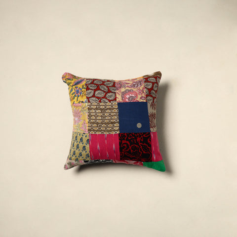Multicolor Handcrafted Cotton Patchwork Cushion Cover