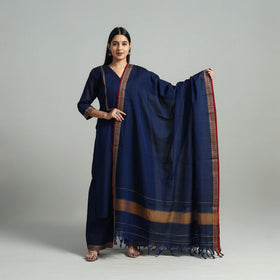 Navy Blue - Cotton Dharwad Kurta Set with Palazzo & Dupatta 47