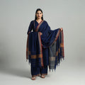Navy Blue - Cotton Dharwad Kurta Set with Palazzo & Dupatta 47