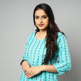 Buy Jacquard Cotton Long Kurta for Women