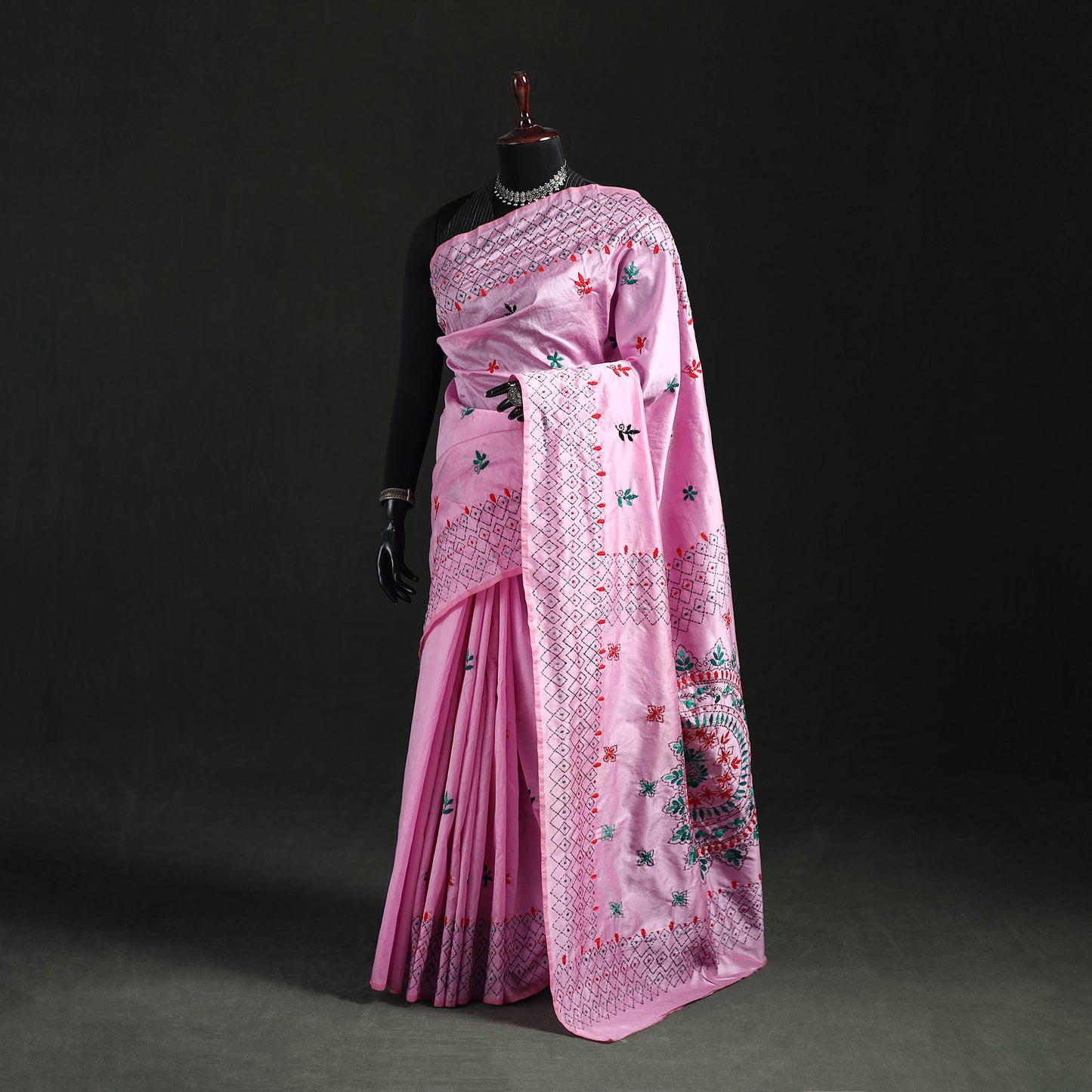 Hand Embroidered Silk Saree 13