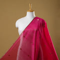 Pink - handloom silk cotton zari buti chanderi fabric 20