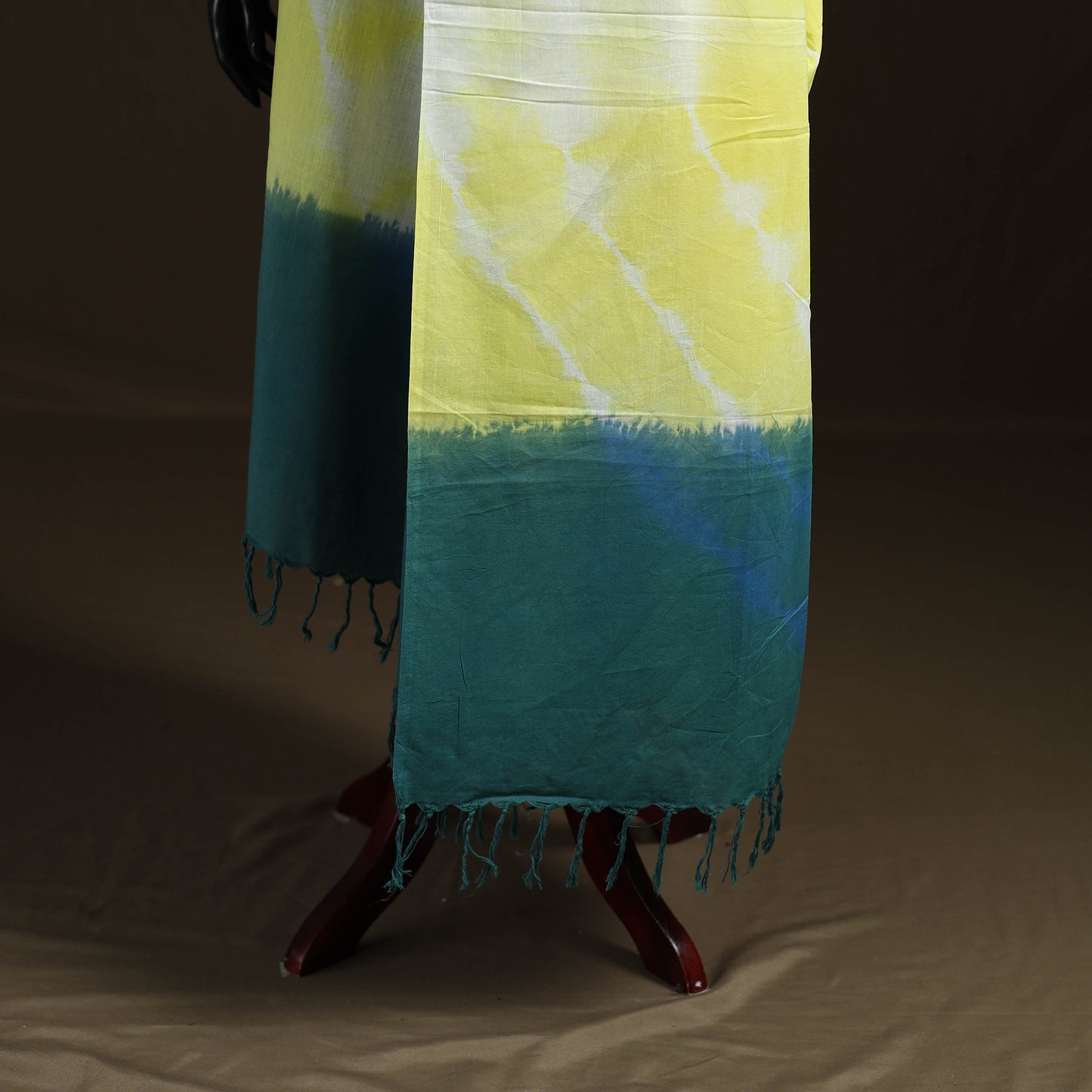 Shibori Tie-Dye Cotton Dupatta with Tassels 37
