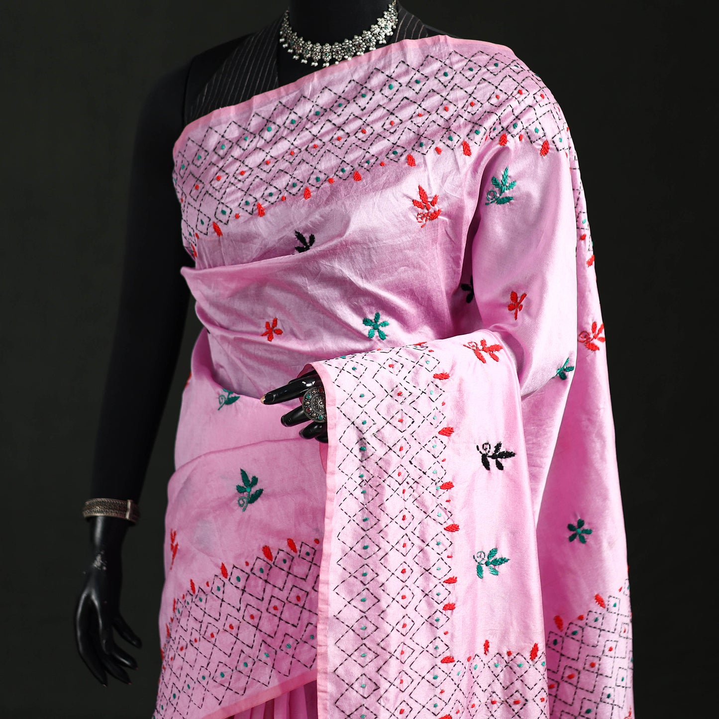 Hand Embroidered Silk Saree 13
