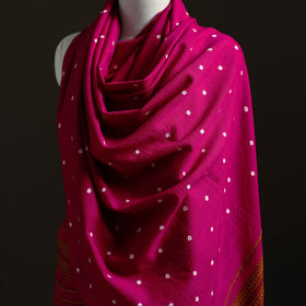 Kutch Handwoven Merino Wool Bandhani Tie-Dye Shawl 14