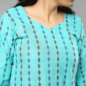 Buy Jacquard Cotton Long Kurta for Women
