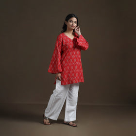Pochampally Ikat Cotton Short Kurta for Women 22