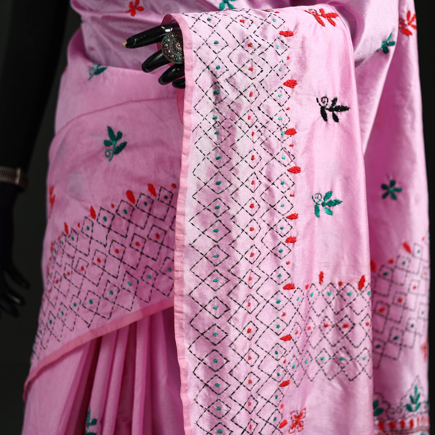 Hand Embroidered Silk Saree 13