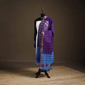 Pure Handloom Cotton Nizam Zari Border Mangalagiri Dupatta 49