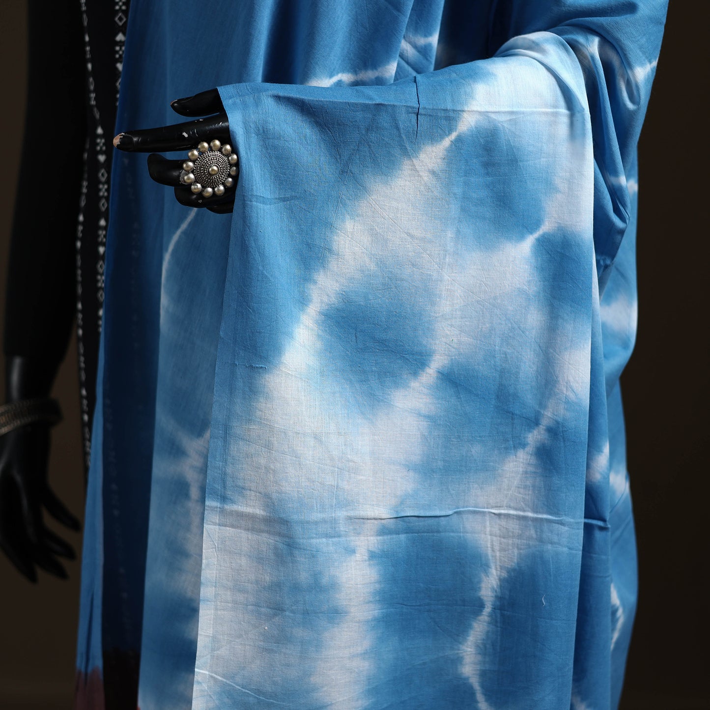 Shibori Tie-Dye Cotton Dupatta with Tassels 38