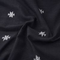 Black - Organic Kala Cotton Handloom Buti Fabric 08