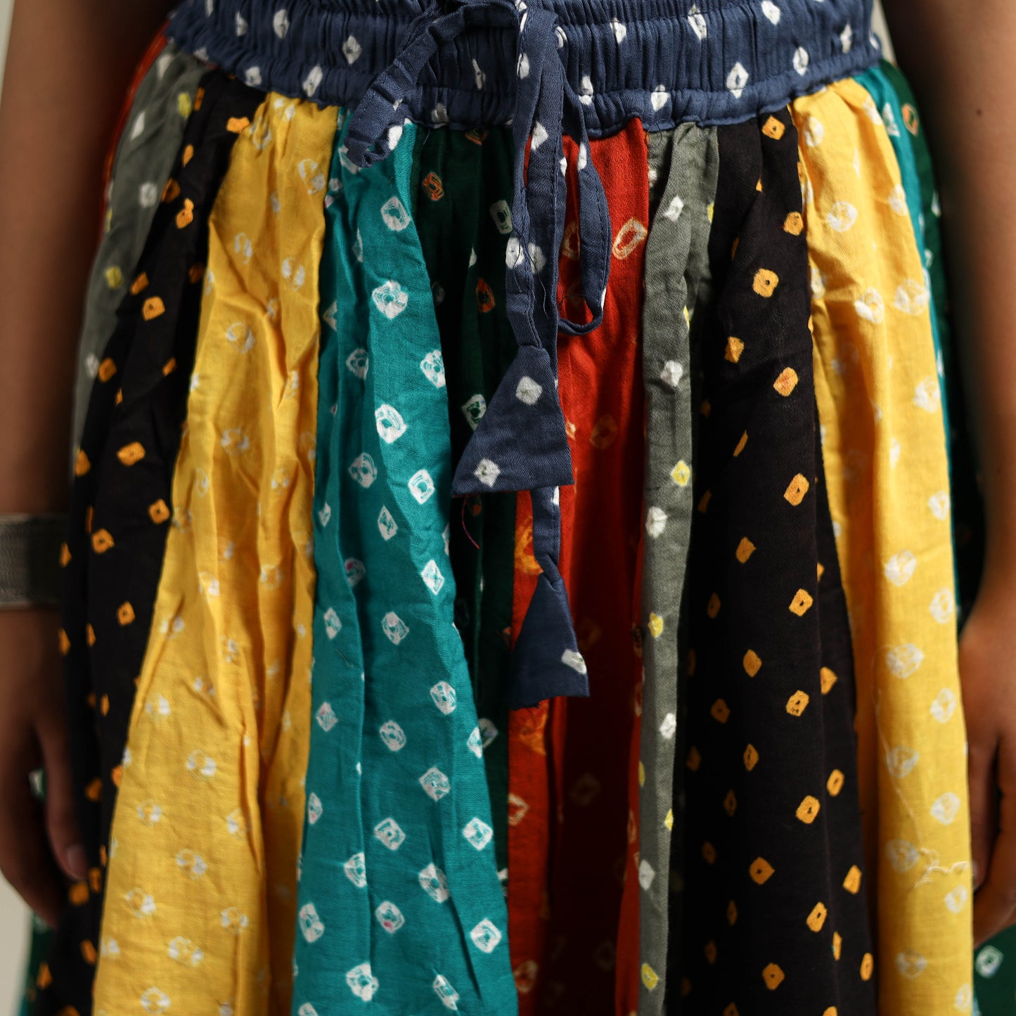 Multicolor - Bandhani Tie-Dye Patchwork Cotton Short Skirt 33
