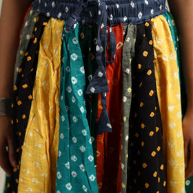 Multicolor - Bandhani Tie-Dye Patchwork Cotton Short Skirt 33