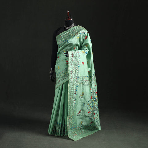 Hand Embroidered Silk Saree 14