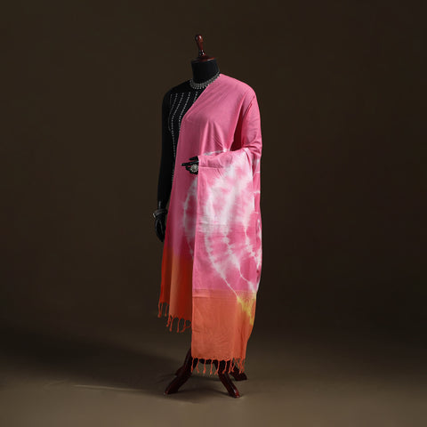 Shibori Tie-Dye Cotton Dupatta with Tassels 39