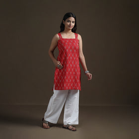 Pochampally Ikat Cotton Sleeveless Short Kurta for Women 29