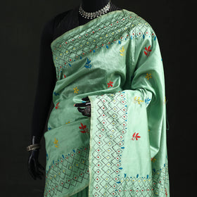 Hand Embroidered Silk Saree 14