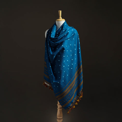 Kutch Handwoven Merino Wool Bandhani Tie-Dye Shawl 15
