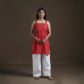 Pochampally Ikat Cotton Sleeveless Short Kurta for Women 29