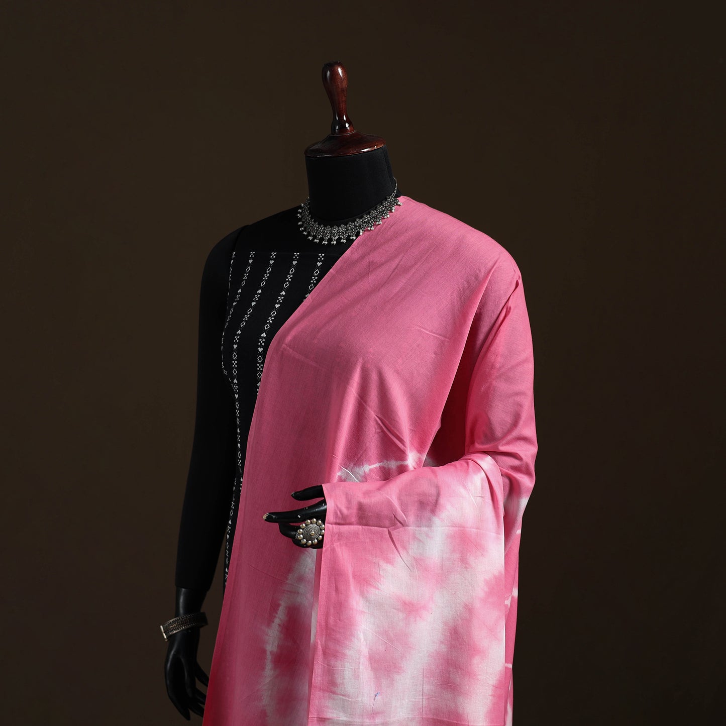 Shibori Tie-Dye Cotton Dupatta with Tassels 39