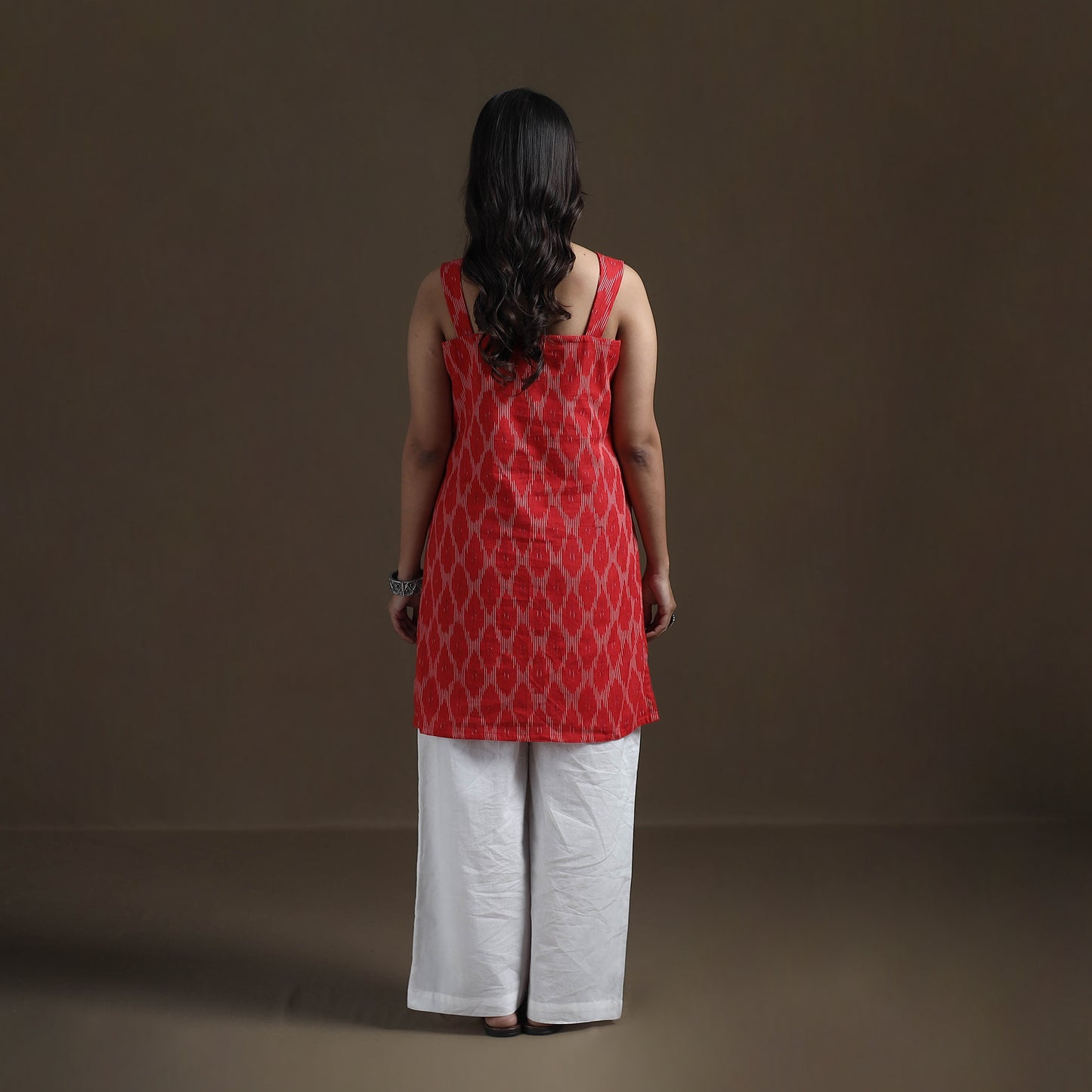 Pochampally Ikat Cotton Sleeveless Short Kurta for Women 29